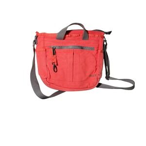 Duluth Trading Co Fire Hose Canvas Crossbody Bag Red Utility Tote Zip Top